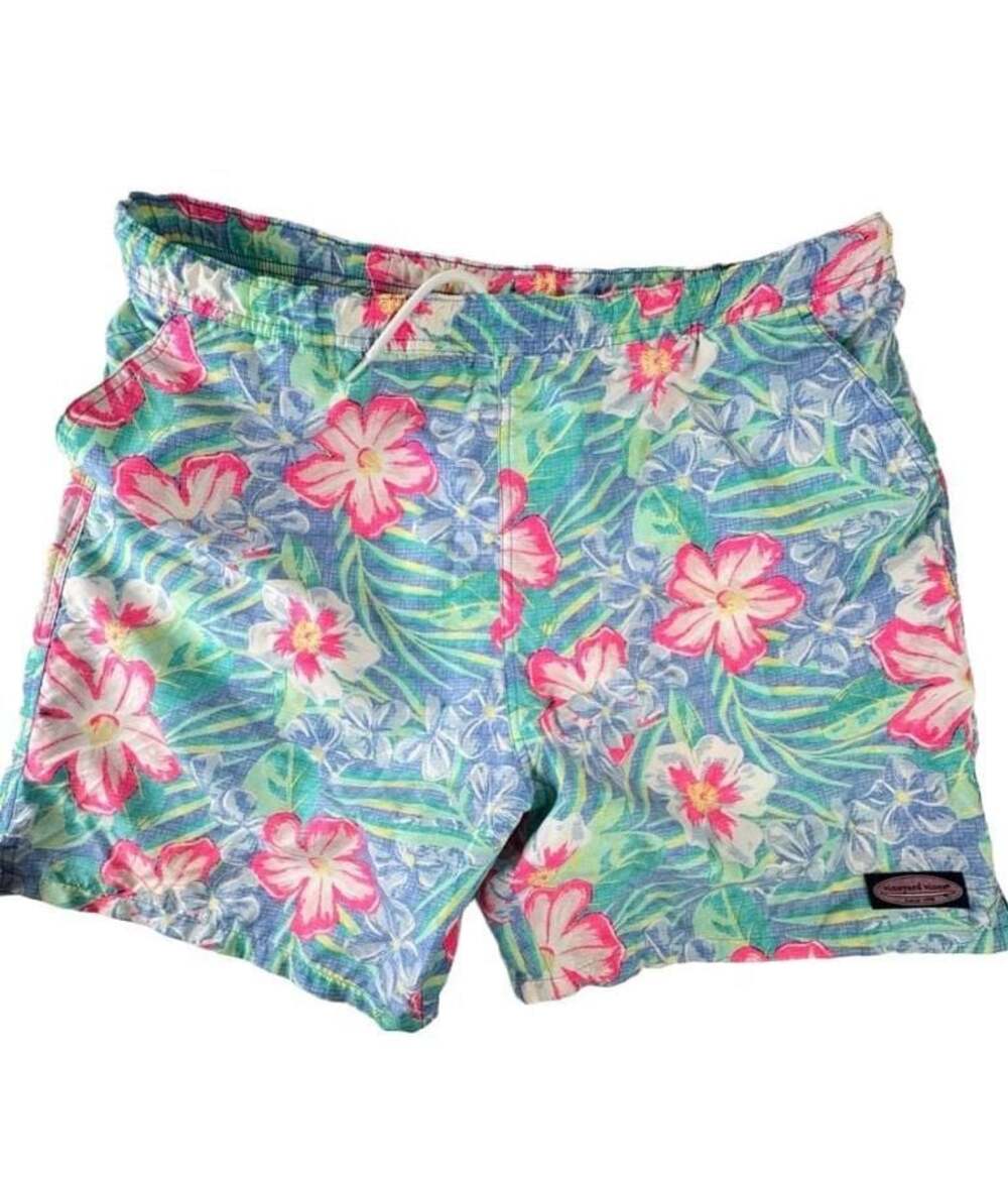 Vineyard Vines Printed Chappy Swim Trunks Floral Pattern